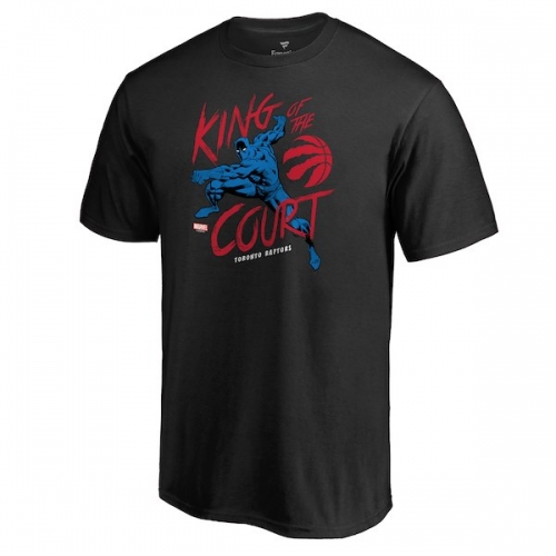 Men's Toronto Raptors Fanatics Branded Black Marvel Black Panther King of the Court T-Shirt