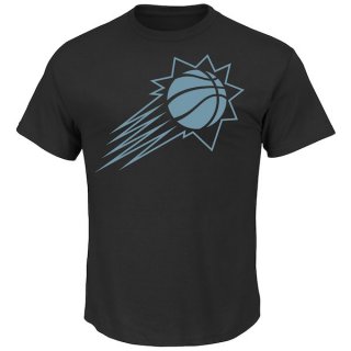 Men's Phoenix Suns Majestic Black Tek Patch Reflective T-Shirt