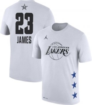 Jordan Men's 2019 NBA All-Star Game #23 LeBron James Dri-FIT White T-Shirt