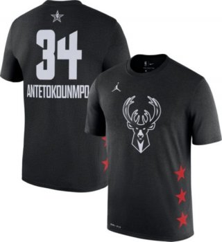 Jordan Men's 2019 NBA All-Star Game #34 Giannis Antetokounmpo Dri-FIT Black T-Shirt