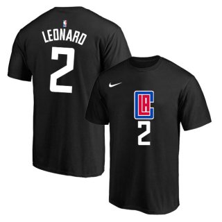 Los Angeles Clippers 2 Kawhi Leonard Black Nike T-Shirt