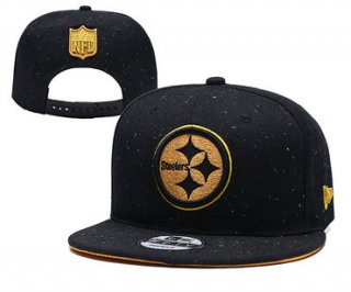 Steelers Team Gold Logo Black Adjustable Hat YD