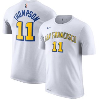 Golden State Warriors #11 Klay Thompson Nike Hardwood Classic Name & Number T-Shirt White