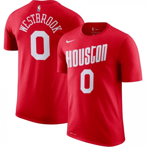 Houston Rockets #0 Russell Westbrook Nike Hardwood Classic Name & Number T-Shirt Red