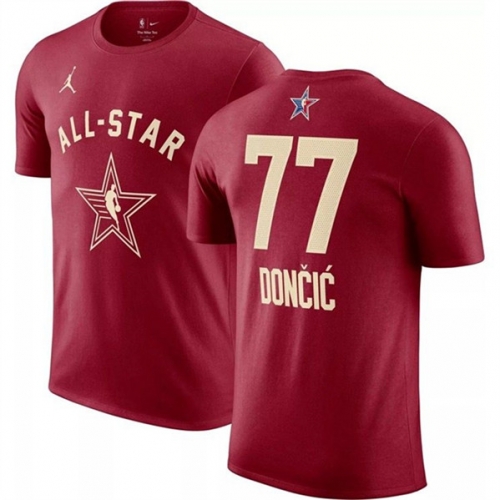 Men's 2024 All-Star #77 Luka Crimson T-Shirt