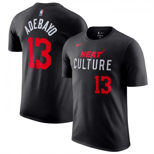 Men's Miami Heat #13 Bam Adebayo Black 2023-24 City Edition Name & Number T-Shirt