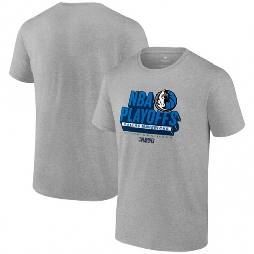 Men's Dallas Mavericks Heather Gray 2024 Playoffs Defensive Stance T-Shirt