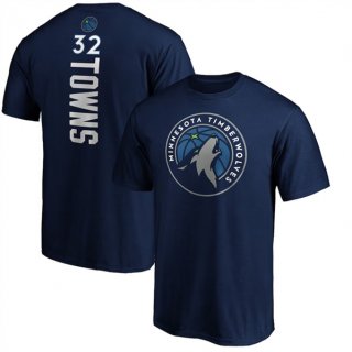 Men's Minnesota Timberwolves #32 Karl-Anthony Towns Navy Name & Number T-Shirt