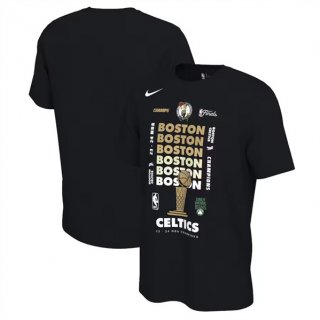 Men's Boston Celtics Black 2024 Finals Champions Celebration Expressive T-Shirt