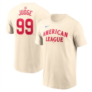 Men's American League #99 Aaron Judge Cream 2024 All-Star Name & Number T-Shirt