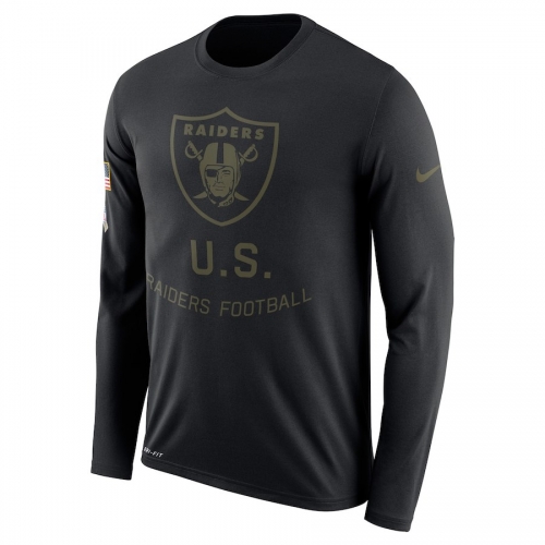 Oakland Raiders Nike Salute To Service Sideline Legend Performance Long Sleeve T-Shirt Black