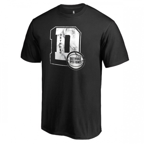 Men's Detroit Pistons Fanatics Branded Black Letterman T-Shirt