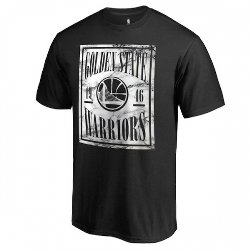 Men's Golden State Warriors Fanatics Branded Black Court Vision Marble T-Shirt