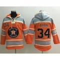 Astros #34 Nolan Ryan Orange Sawyer Hooded Sweatshirt MLB Hoodie