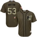 Orioles #53 Zach Britton Green Salute to Service Stitched MLB Jersey