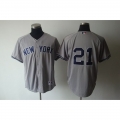 Yankees #21 Paul O'Neill Grey Stitched MLB Jersey