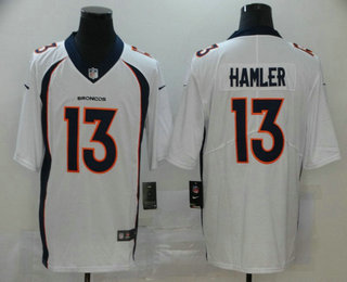 Men's Denver Broncos #13 KJ Hamler White 2020 Vapor Untouchable Stitched NFL Nike Limited Jersey