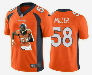 Men's Denver Broncos #58 Von Miller Orange Player Portrait Edition 2020 Vapor Untouchable Stitched NFL Nike Limited Jersey