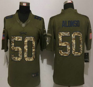 Men's Philadelphia Eagles #50 Kiko Alonso Green Salute to Service 2015 NFL Nike Limited Jersey