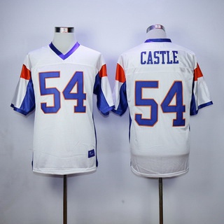 Men's The Movie Blue Mountain State #54 Kevin Thad Castle White Football Jersey