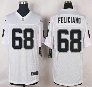 Oakland Raiders #68 Jon Feliciano Nike White Elite Jersey