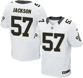 New Orleans Saints #57 Rickey Jackson White Road NFL Nike Elite Jersey