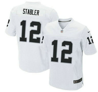 Oakland Raiders #12 Ken Stabler Nike White Elite Jersey