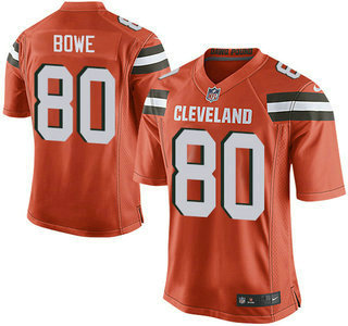 Men's Cleveland Browns Brown #80 Dwayne Bowe Orange Alternate 2015 NFL Nike Elite Jersey