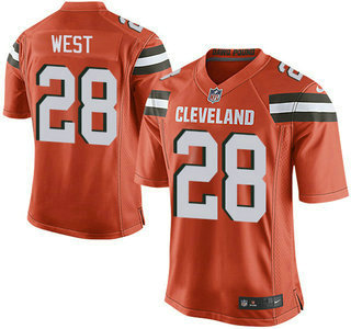 Men's Cleveland Browns Brown #28 Terrance West Orange Alternate 2015 NFL Nike Elite Jersey