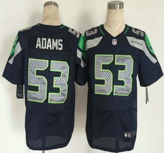 Men's Seattle Seahawks #53 Tyrell Adams Nike Navy Blue Elite Jersey