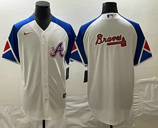 Men's Atlanta Braves Big Logo White 2023 City Connect Cool Base Stitched Jersey