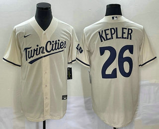 Men's Minnesota Twins #26 Max Kepler Cream 2022 City Connect Cool Base Stitched Jersey