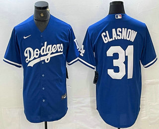 Men's Los Angeles Dodgers #31 Tyler Glasnow Blue Stitched Cool Base Nike Jersey