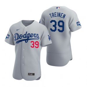 Los Angeles Dodgers #39 Blake Treinen Gray 2020 World Series Champions Jersey