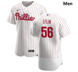 Philadelphia Phillies 56 Zach Eflin Men Nike White Home 2020 Authentic Player MLB Jersey