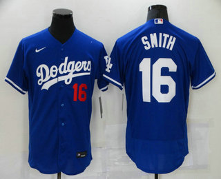 Men's Los Angeles Dodgers #16 Will Smith Blue Stitched MLB Flex Base Nike Jersey