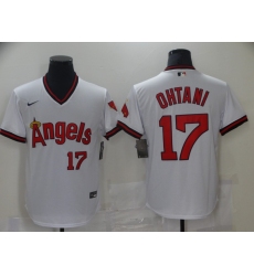 Men's Nike Los Angeles Angels #17 Shohei Ohtani White Throwback Baseball Jersey