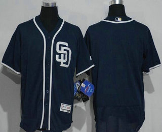 Men's San Diego Padres Blank Navy Blue Stitched MLB 2016 Majestic Flex Base Jersey