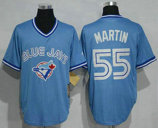 Men's Toronto Blue Jays #55 Russell Martin Light Blue Pullover Majestic Cool Base Cooperstown Collection Jersey