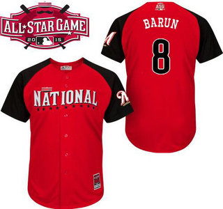 National League Milwaukee Brewers #8 Ryan Braun Red 2015 All-Star Game Player Jersey