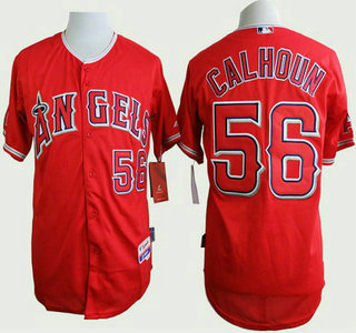 LA Angels of Anaheim #56 Kole Calhoun Red Jersey