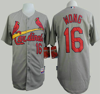 St. Louis Cardinals #16 Kolten Wong Grey Jersey