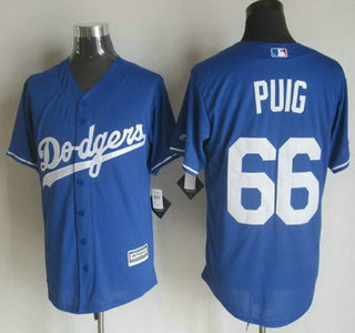 Men's Los Angeles Dodgers #66 Yasiel Puig Alternate Blue 2015 MLB Cool Base Jersey