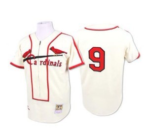 St. Louis Cardinals #9 Enos Slaughter 1946 Cream Throwback Jersey