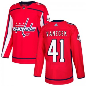 Men's Washington Capitals #41 Vitek Vanecek Adidas Authentic Home Jersey - Red