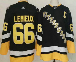 Men's Pittsburgh Penguins #66 Mario Lemieux Black Alternate Authentic Jersey