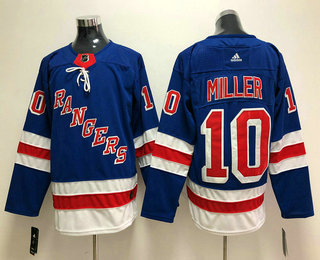 Men's New York Rangers #10 J. T. Miller Royal Blue Home 2017-2018 Hockey Stitched NHL Jersey