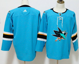 Men's San Jose Sharks Blank Teal Blue 2017-2018 Hockey Stitched NHL Jersey