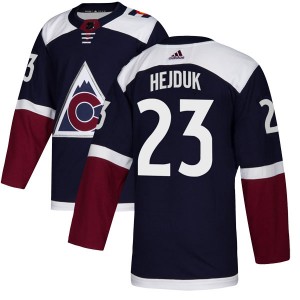 Men's Colorado Avalanche #23 Milan Hejduk Adidas Authentic Alternate Navy Jersey