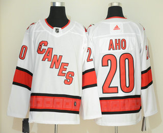 Men's Carolina Hurricanes #20 Sebastian Aho White NEW 2019 Adidas Stitched NHL Jersey